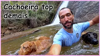Diversão na cachoeira - Passeio top com meus Cães