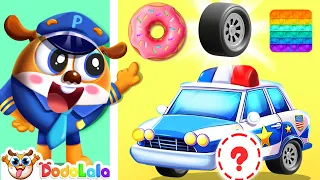 Where is My Wheel 🛞 Helps Police Choose the Right Wheel | Kids Learning Song With DodoLala - DooDoo