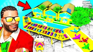 Franklin Upgrading NEW GOOGILLIONAIRE SECRET HOUSE in GTA 5 | SHINCHAN and CHOP