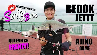 Bedok Jetty Fishing | Queenfish Fishing | New Ajing Soft Plastic Bait?