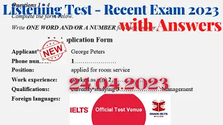 IELTS Listening Actual Test 2023 with Answers | 24.04.2023