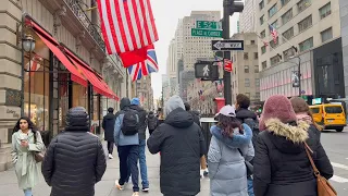 Walking NYC 5th Avenue from Central Park to Flatiron District in February 2023