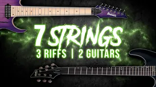 Two 7 strings guitars vs 3 Short Riffs (Blackouts vs Dimarzio Paf7)