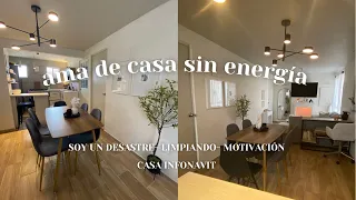 🤍AMA DE CASA SIN ENERGÍA-SOY UN DESASTRE ☁️LIMPIANDO 🫧🧺🧼 MOTIVACIÓN DE LIMPIEZA CASA INFONAVIT