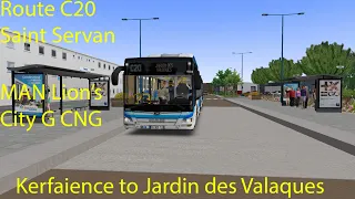 OMSI 2 - Saint Servan Route C20, Kerfaience to Jardin des Valaques (MAN Lion's City G CNG)