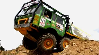 European Tatra 8x8 Truck Action Uphill and Downhill in Off-Road Truck Trials