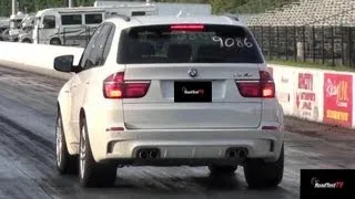 Nissan GTR Tuned vs. BMW X5M Tuned  - World 's Faster Tune Only ? - 11.99 @ 114 mph - Road Test TV ®