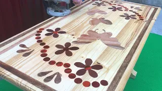 Easy Woodworking Projects For Beginners - DIY beautifully decorated coffee table