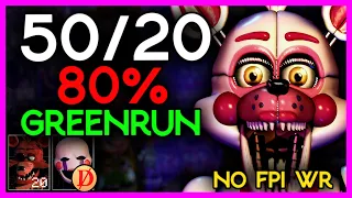 (WR w/o FPI) UCN - 50/20 with 80% Power Left Greenrun Completed (No Power-Ups, No Meebird)