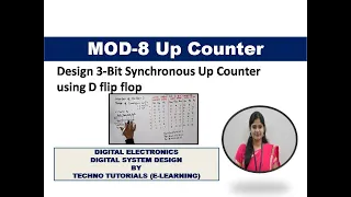 3-bit synchronous counter using D flip flop | Up counter Using D flip flop | MOD-8 counter using DFF