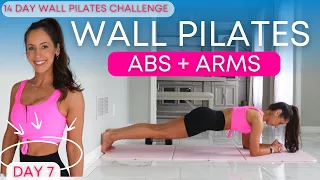 Wall Pilates Abs & Arm Strength Workout | Beginner Wall Pilates with Weights