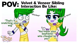 💚 | POV: Velvet & Veneer Sibling Interaction Be Like : 😭✋ | Short Gacha Skit | Trolls Band Together