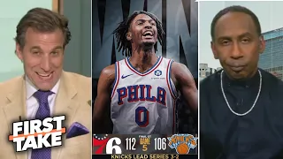 FIRST TAKE | "Tyrese Maxey made Knicks fans cry!" - Mad Dog mocked Stephen A after 76ers beat Knicks