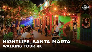 Walking Tour 4K | Santa Marta de Noche | Nigth in Santa marta - Colombia | Parranda Colombiana