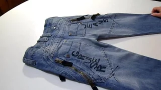 Как сшить детские джинсы из взрослых. How to sew children's jeans from adults.