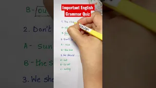 Important English Grammar Quiz