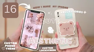 How I make my iphone cute & aesthetic✨| *iOS 16*, Custom chocolate beige theme 🍫🍩& accessories 🤎☕|.