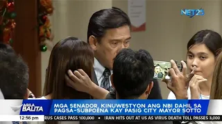 Mga senador, kinuwestyon ang NBI dahil sa pagsa-subpoena kay Pasig city mayor Sotto