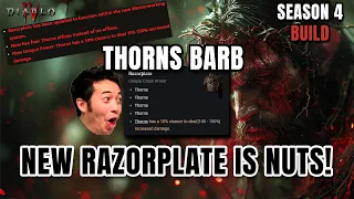 New Razorplate is NUTS! Thorns Barb coming in strong for Season 4 - Diablo 4