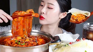 SPICY BRAISED CHICKEN with Beef Tripe Stew and Fried Rice ASMR Mukbang Eating Show