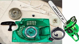 How to Repair the Starter on a chainsaw starter | spring installation | स्टार्टर की मरम्मत कैसे करें