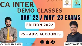 NOV 2022 - DEMO - P5 ADVANCED ACCOUNTING - EDITION 2022 - CA INTER - READ DESCRIPTION