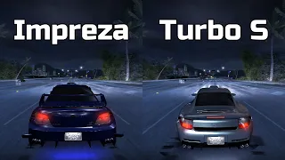 Subaru Impreza WRX STI vs Porsche 911 Turbo S - Need for Speed Carbon (Drag Race)