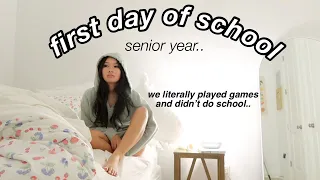 my first day of senior year (grwm & vlog)