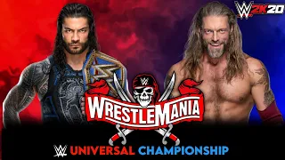 WWE 2K20 Roman Reigns vs Edge WrestleMania 37 Prediction Match Gameplay