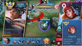 TOP GLOBAL BRODY KETEMU TOP GLOBAL KAGURA!! AUTO MAIN SERIUS! - Mobile Legends