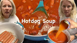 Momma makes a hotdog soup!…if you can call it that…