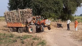 Swaraj 744 tractor sugar cane load 2020