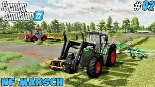 Rolling crops, mowing grass, making silage bales | NF Marsch | Farming simulator 22 | Timelapse #02