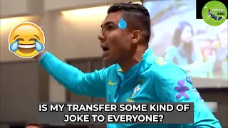 The Brazil squad react to Casemiro joining Man Utd l Funny Football