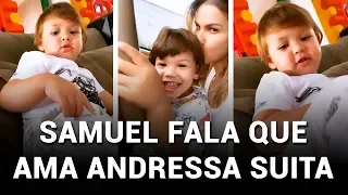 Samuel falando que ama sua Mãe Andressa Suita