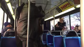 Friday Morning Cane Fight on NYC Bus