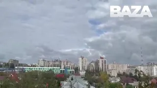 Осколки от ракеты упали на многоэтажку в Белгороде. Видео
