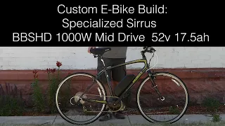 Custom E-bike Build: Specialized Sirrus Bafang BBSHD 52v 17.5ah