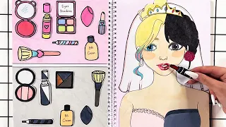 [🐾paper diy🐾] Bridal Makeup Wednesday and Enid 💄💋 Paper cosmetics | 수요일 아담스와 이니드