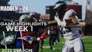 Philadelphia Eagles vs. New England Patriots | Madden 24 Week 1 Game Highlights