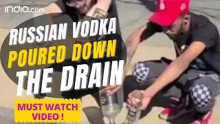 Russia-Ukraine War: Social Drinker Pour Russian Vodka Down The Drain | Viral Video