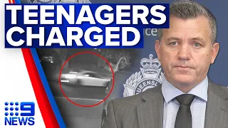 Four teenagers arrested after wild police chase in allegedly stolen car | 9 News Australia