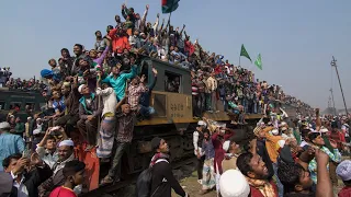 journey by train in Bangladesh | tens of thousands gather in Bangladesh for annual Bishwa Ijtema