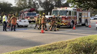 Pre-Arrival - Orange County Fire Rescue responding + on-scene of MVA with entrapment [4K]