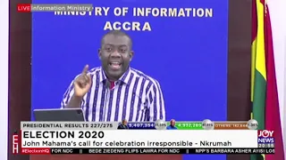 Kojo Oppong Nkrumah: John Mahama call for celebration irresponsible - Joy News (8-12-20)