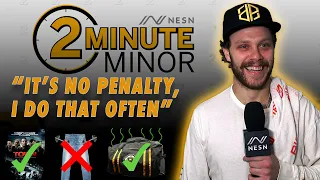 David Pastrnak Leaves His Hockey Bag In The Car OVERNIGHT | NESN Two-Minute Minor Interview