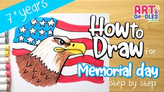 How to draw a  FLAG  for MEMORIAL DAY