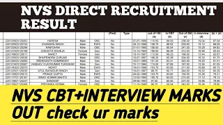 #nvs #nvsmarks NVS DIRECT RECRUITMENT RESULT || CBT AND INTERVIEW MARKS OUT ||