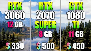 RTX 3060 12GB vs RTX 2070 SUPER 8GB vs GTX 1080 Ti 11GB | PC Gameplay Tested