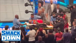 Jimmy Uso taken out on a stretcher after Solo Sikoa and Roman Reigns Smash Him!!
